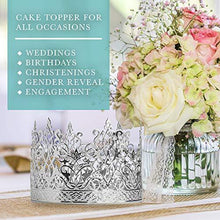 Load image into Gallery viewer, Crown Cake Topper | Princess Themed Parties Silver Crown | Birthdays, Weddings 
