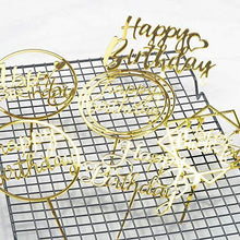 Load image into Gallery viewer, 6-Pack Gold Birthday Cake Topper Set, Double-Sided Glitter, Acrylic Happy Birthday Cake Toppers /Cupcake Toppers, Birthday Decorations for Children or Adults. - CHARMERRY
