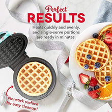Load image into Gallery viewer, Dash DMW100AT Machine for Individual, Paninis, Hash Browns, &amp; other Mini waffle maker, 4 inch, Holiday Tree - Aqua - CHARMERRY
