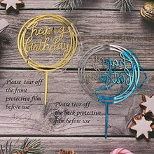 Load image into Gallery viewer, Gold Cake Topper Acrylic Cake Topper Happy Birthday Cake Topper Cake Decoration Supplies (5 Pieces) - CHARMERRY
