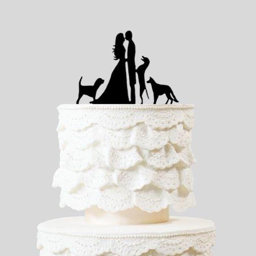 Wedding Cake Topper with Dogs