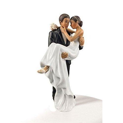 Groom Holding Bride | Traditional Fun Wedding Cake Topper Figurine | Charmerry