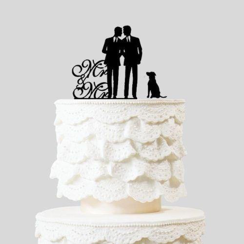 wedding-cake-toppers-with -dog-men