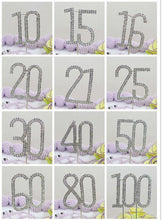 Load image into Gallery viewer, 30 Thirty Number Crystal Rhinestone /30th Anniversary Cake Topper (FAUX Diamond Diamante) - CHARMERRY
