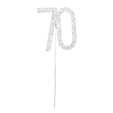 Load image into Gallery viewer, 70 Number Crystal Rhinestone /70th Anniversary Cake Topper (FAUX Diamond Diamante) - CHARMERRY

