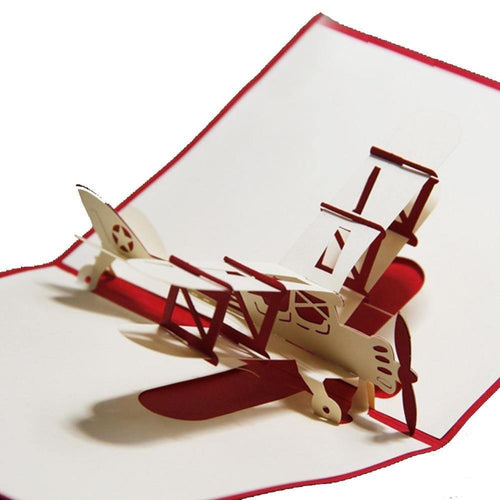 Airplane Greeting Postcard Birthday Card (Propeller Airline Plain Aircraft Airway) - CHARMERRY